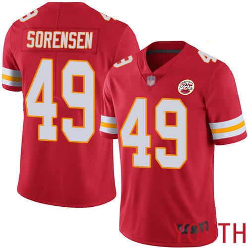 Youth Kansas City Chiefs #49 Sorensen Daniel Red Team Color Vapor Untouchable Limited Player Nike NFL Jersey->youth nfl jersey->Youth Jersey